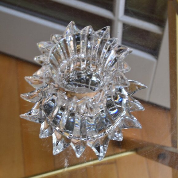 PartyLite Aurora Starburst Lead Crystal Pillar Candle Holder - Picture 4 of 7